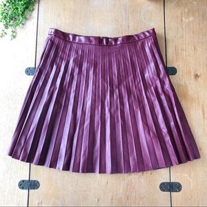 J. Crew Faux Leather Pleated Skirt 8 NWT